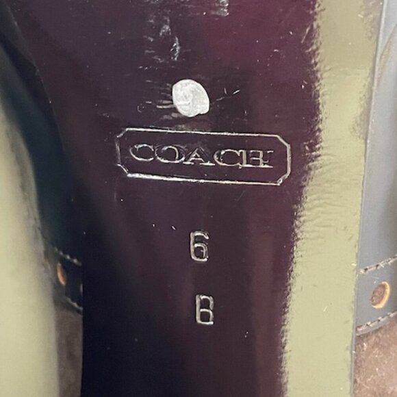 COACH Claudine Peep Toe Lace-Up Platform Heels Vintage 6B - Picture 6 of 16